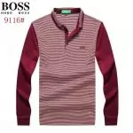 sport boss t-shirt manche longue orange phlash pinstripe rouge